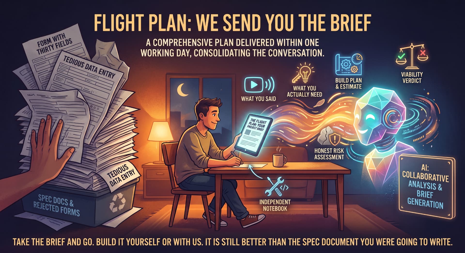 Flight plan. We send you the brief.